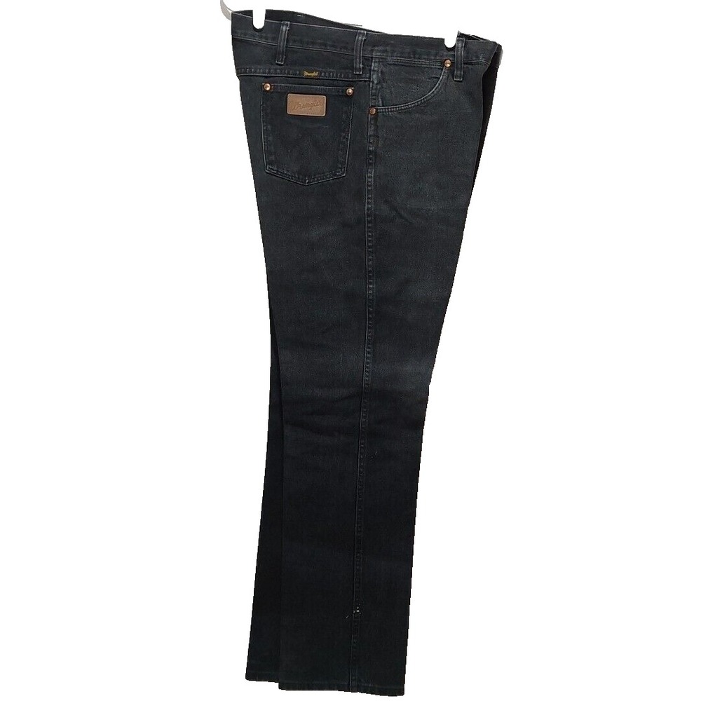 Wrangler Men's 38x34 Black Denim Cowboy Cut Jeans 936WBK Starched and Ready